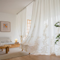 Casa usando bordados de luxo anti -abrasivo cortina pura